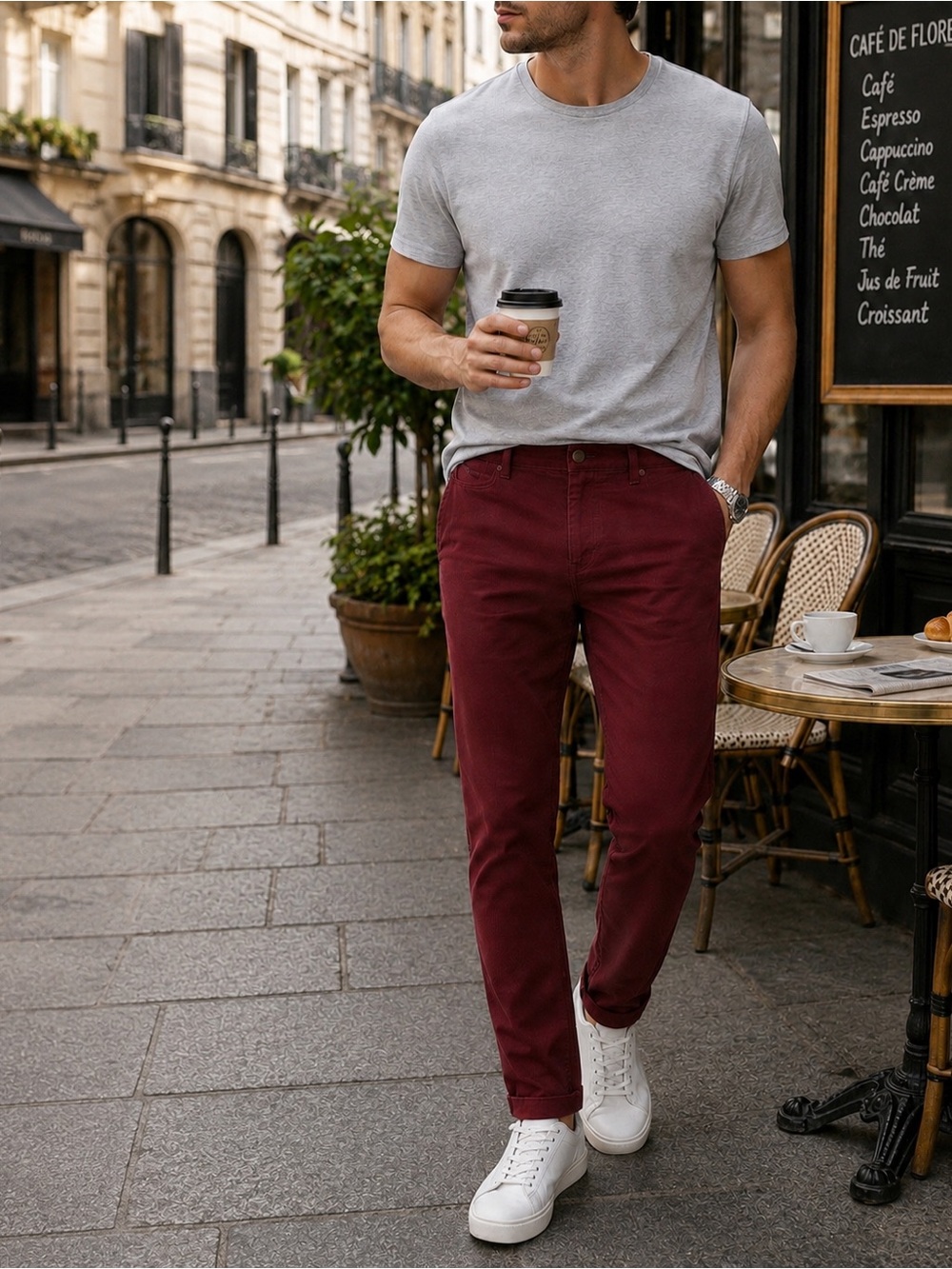 J.Crew stretch chino pants in a bold red color—new without tags Size W30L32‎